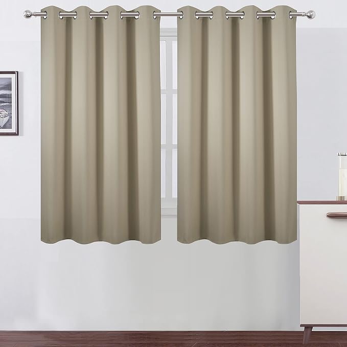 LEMOMO Beige Thermal Blackout Curtains/52 x 54 Inch/Set of 2 Panels Room by Lemomo