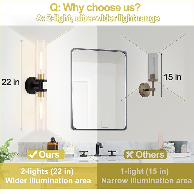 Indoi Hardwired Wall Sconces Set of Two, Modern Sconces Wall Decor Set of 2 - Image 3