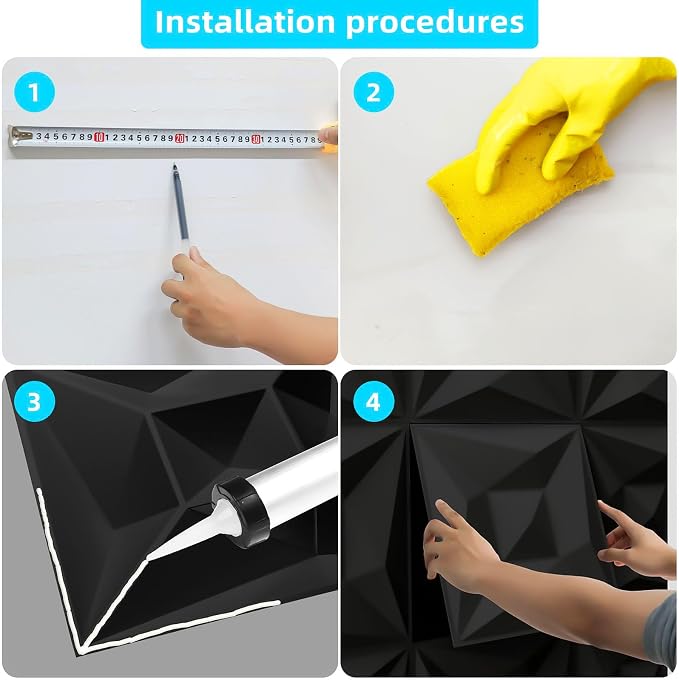 40 PCS 3D Wall Panels for Interior Wall Décor Black 11.8"*11.8" Covering Panels - Image 8