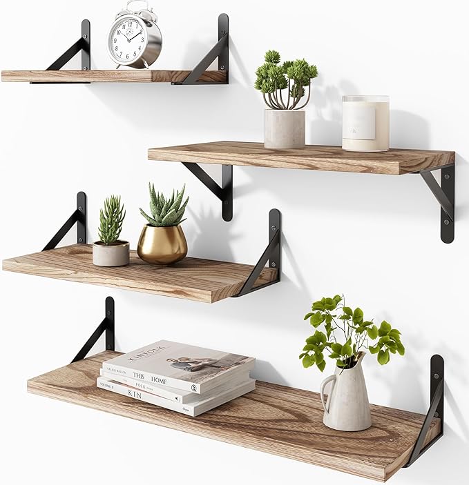 YGEOMER Floating Shelves for Wall Mounted Wall Shelves for Bedroom, Bathroom by YGEOMER