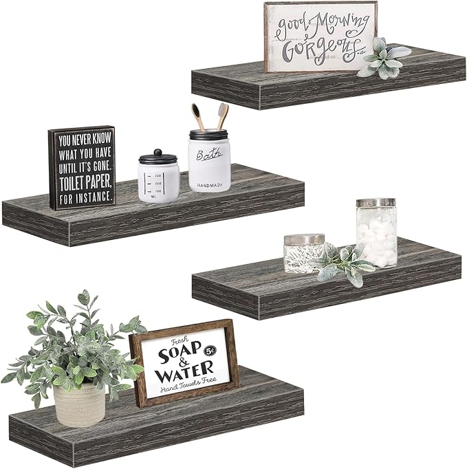 QEEIG Floating Shelves for Wall Bathroom Shelf Bedroom Kitchen Living Room - Image 9