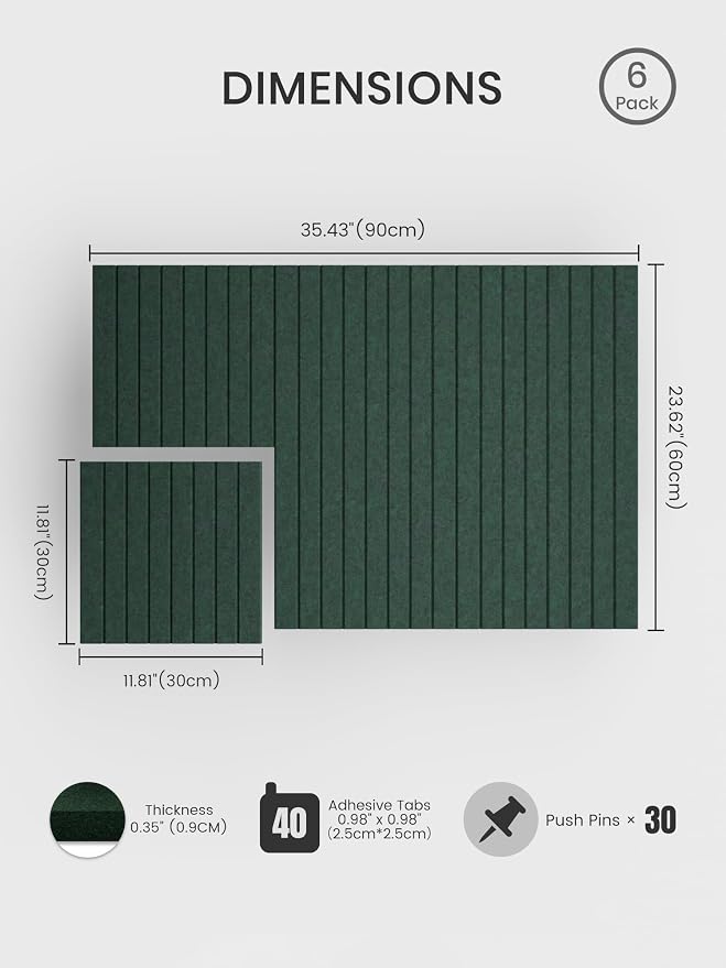Bumusty Large Cork Board Alternative-36 x 24" Felt Bulletin Board Tiles - Image 2