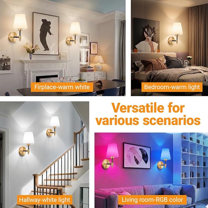 Nekhung Battery Operated Wall Sconces Set of 2, Wireless Wall Light - Image 8