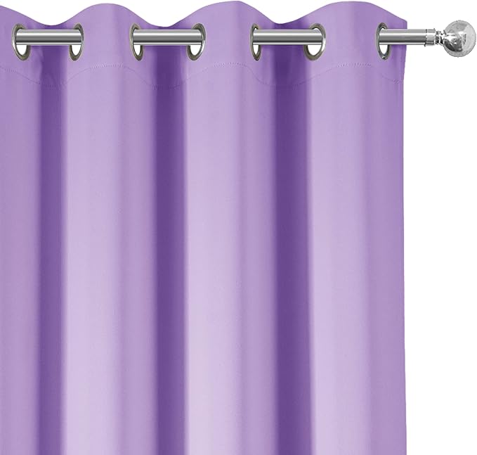 LEMOMO Lavender Blackout Curtains 66 x 63 Inch Length/Set of 2 Curtain - Image 7