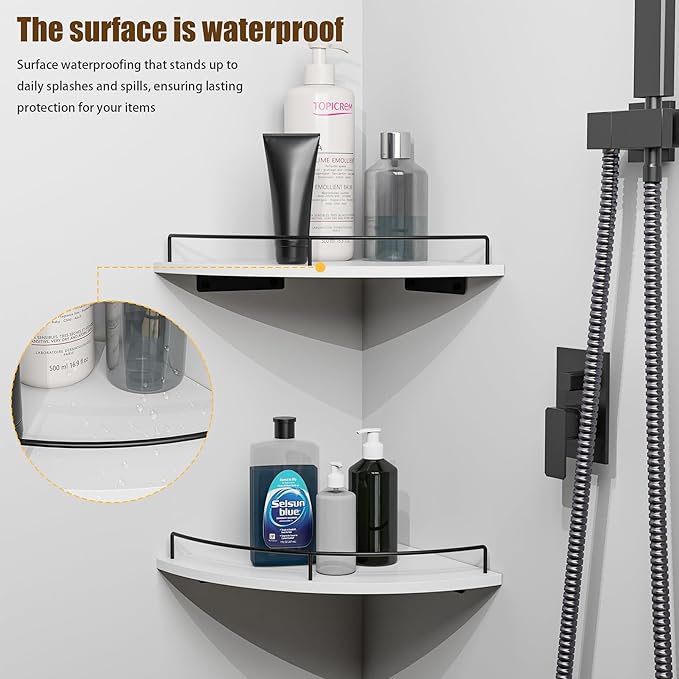 Corner Floating Shelves, Rustic Brown Wood, Wall Mount Storage - Image 4