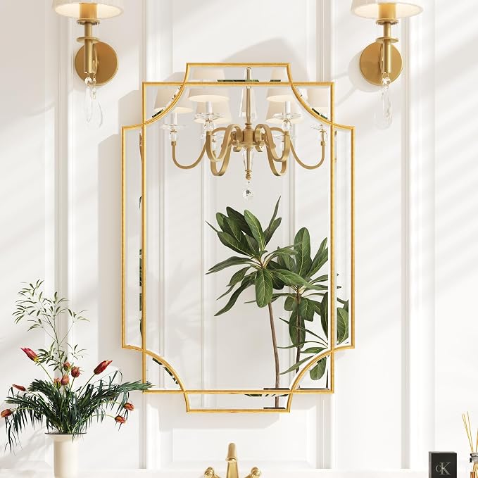 Kelly Miller 20"x30" Small Gold Bathroom Mirror - Image 2