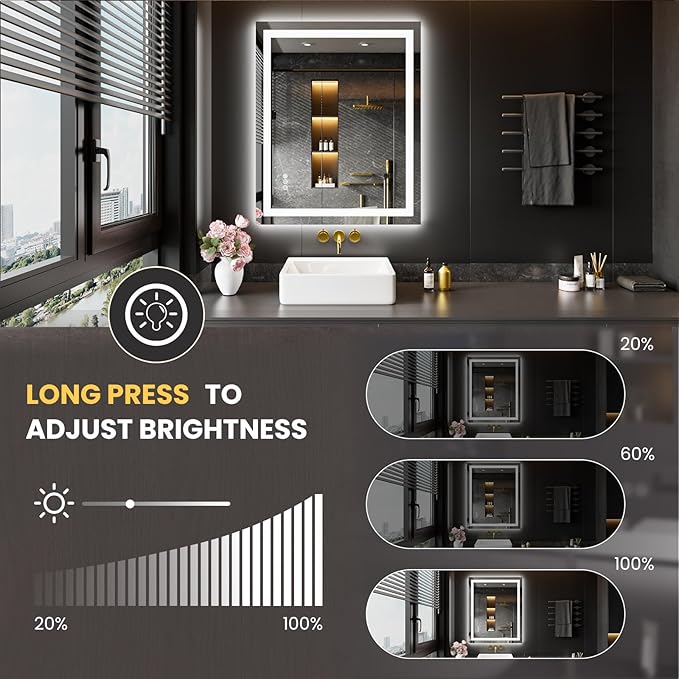 LOAAO 20X28 LED Bathroom Mirror - Image 4