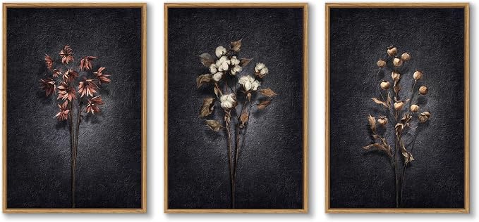 3 Piece Framed Vintage Botanical Wall Art - Image 7