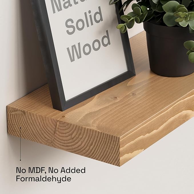 BAOBAB WORKSHOP Natural Wood Floating Shelves - Image 4