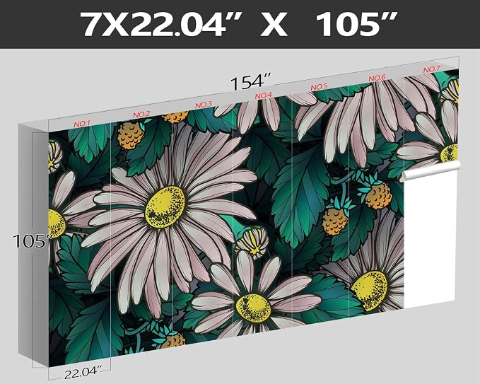 XMPMBM-Sunflower Cartoon Plant Floral Fabric Wallpaper Leaf Botanical Living - Image 4