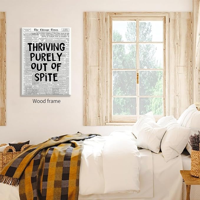 Black And White Newspaper Poster Fashion Fun Motivational Quote Wall Art - Image 3