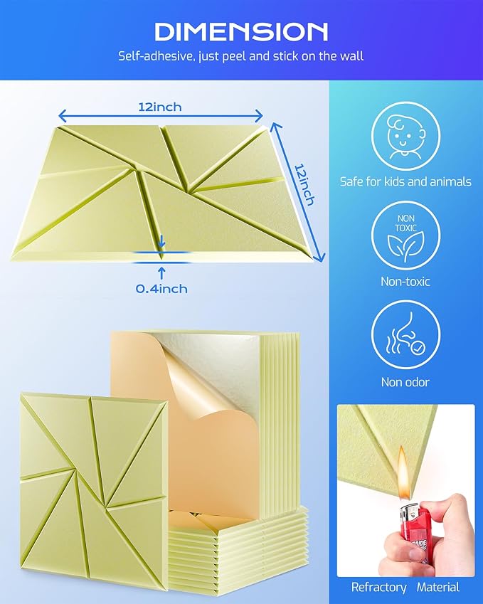 12 Pack Acoustic Panels, Sound Proof Foam Panels - Image 3