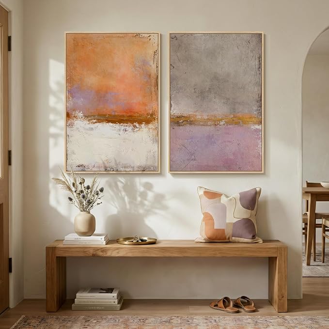 Large Framed Abstract Wall Art for Living Room, Modern Minimalist Painting - Image 4
