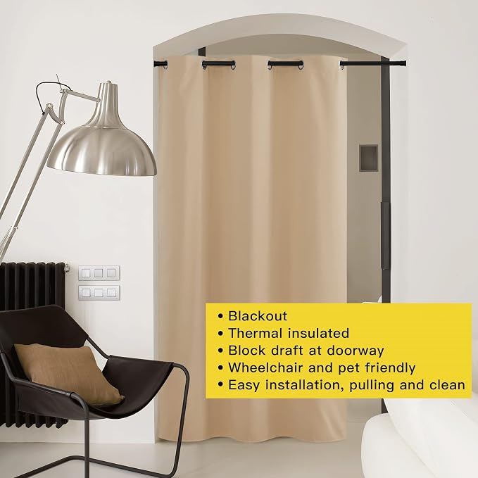 NICETOWN Sound Barrier Door Curtain, Laundry Room Divider - Image 3