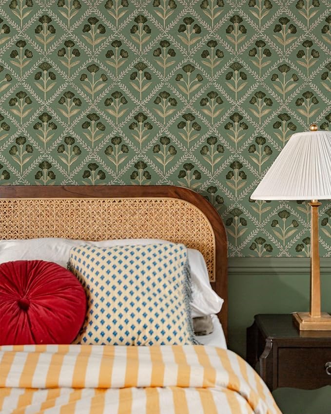 Orainege Peel and Stick Wallpaper Vintage Floral Wall Paper Boho Contact Paper - Image 3