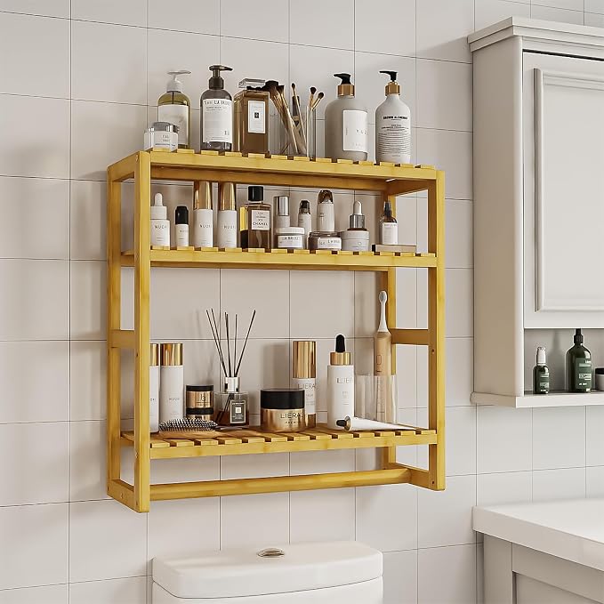 Galood Over The Toilet Storage Bathroom Shelves Wall Mounted 3 Tier Space Saver - Image 4