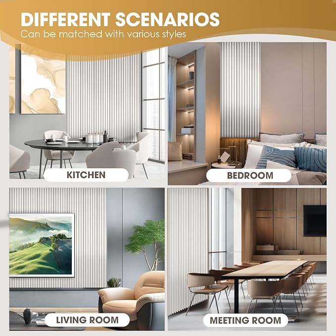 OUZUGIE WPC Acoustic Slat Wall Paneling, Living Room, TV Background, Study Room - Image 7