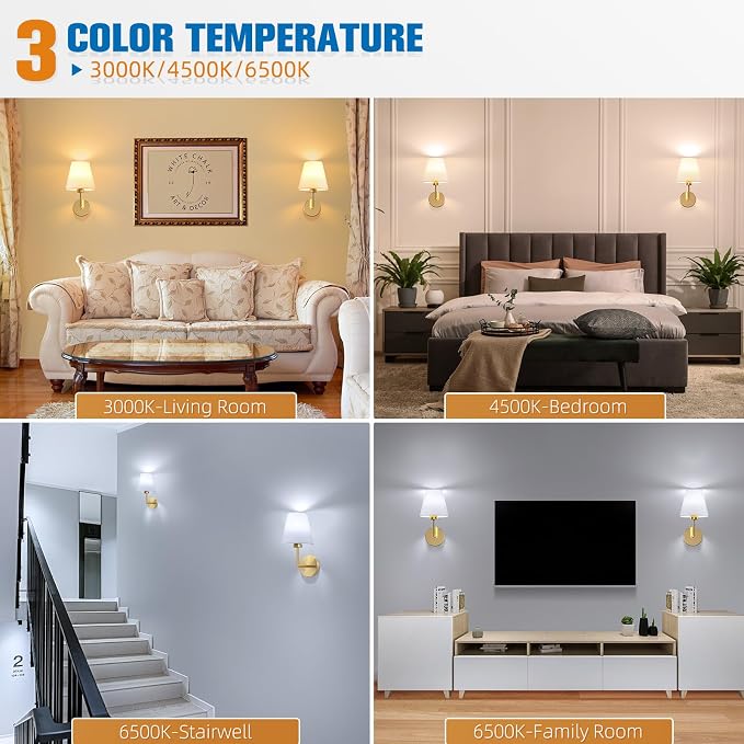 NIORSUN 13.8 inch Battery Operated Wall Sconce Set of 2, 9 Colors Wireless - Image 4