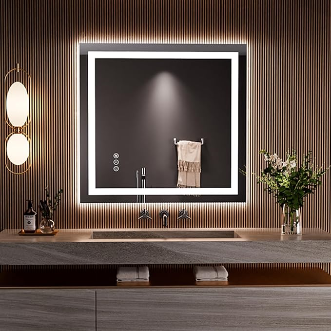 LOAAO 36"x34" LED Bathroom Mirror by LOAAO