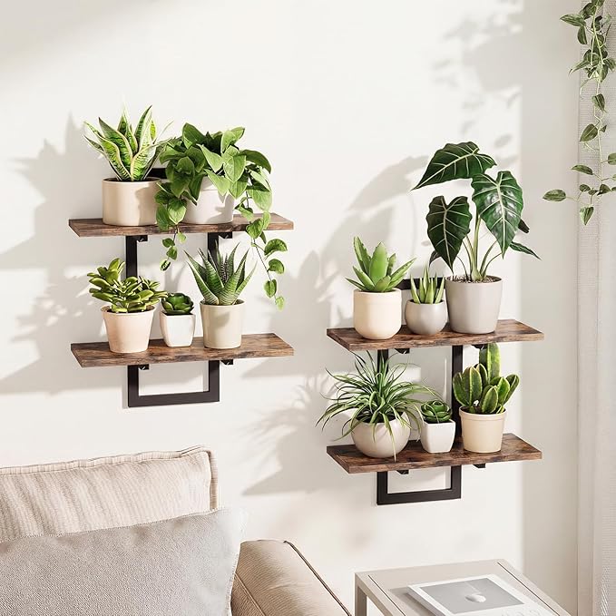 Bamworld Floating Shelves for Wall Planters for Indoor Plants Hanging Shelves by Bamworld