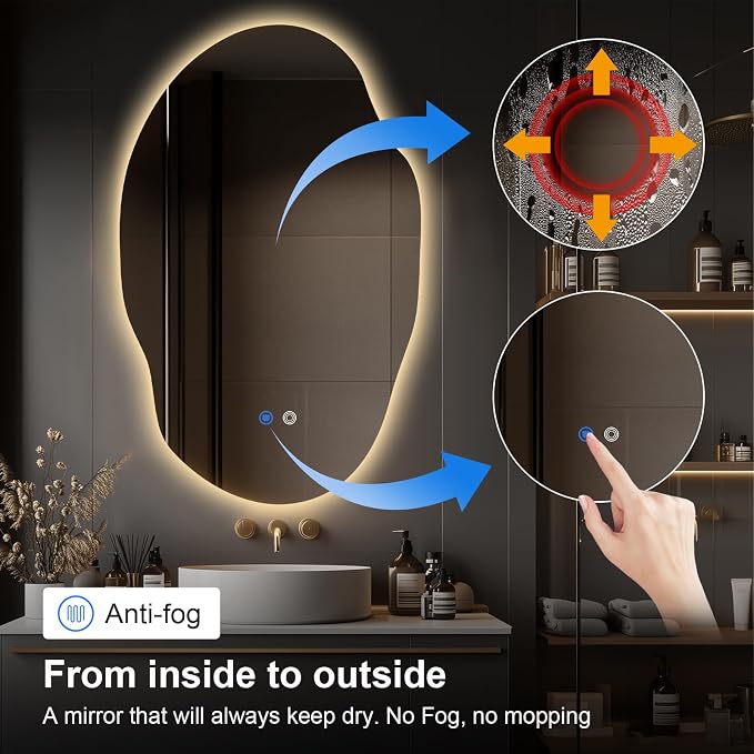 Asymmetrical LED Bathroom Mirror - Image 4