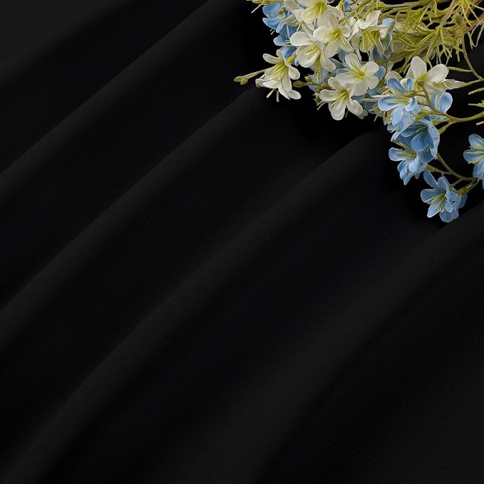 CUCRAF Black Blackout Curtains 45 inch Length 2 Panels Set, Rod Pocket Room - Image 7
