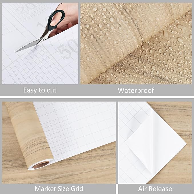 WESTICK Light Wood Contact Paper Peel and Stick Countertops Waterproof Kitchen - Image 6