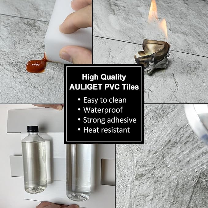 AULIGET 2-Piece Light Slate Peel and Stick Backsplash Wall Tiles, Laundry Room - Image 5