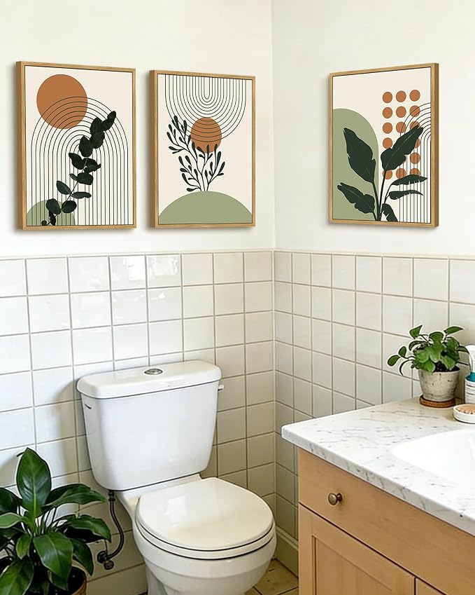 PHOPAGO Boho Plant Wall Art Green Botanical Bohemain Framed Wall Printing - Image 9