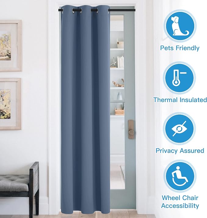 RYB Home Blackout Curtains Thermal Insulating Privacy Temporary Door Curtains - Image 3