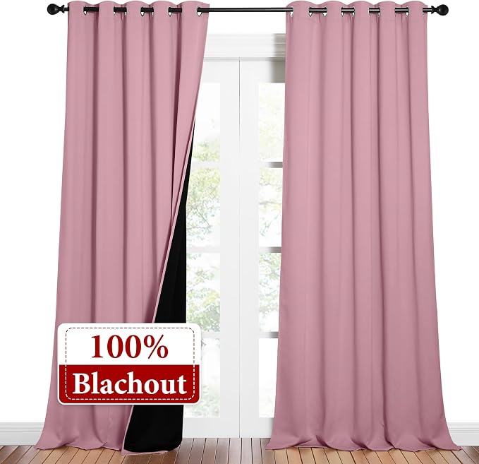NICETOWN Total Shade Curtains and Draperies, Heavy-Duty Full Light Shading - Image 2