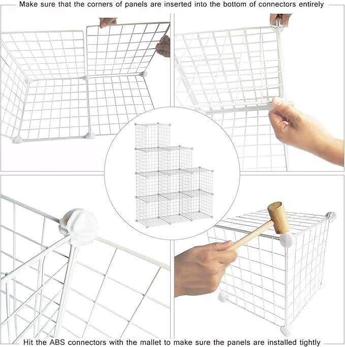 C&AHOME Wire Cube Storage, 9-Cube Organizer Metal, Wire C Grids Storage - Image 7