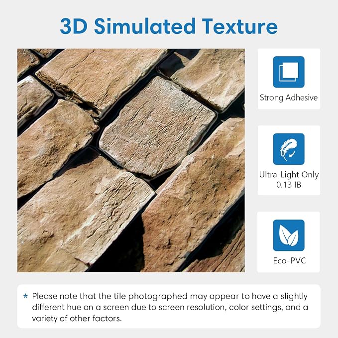 COMSTICKC 3D Faux Stone Wall Panel Peel and Stick Wall Stickers, Not Real Stone - Image 4