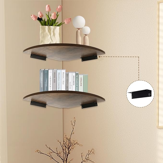 JJL Corner Shelves, 12 Inch Deep Corner Shelf Wall Mounted - Image 5