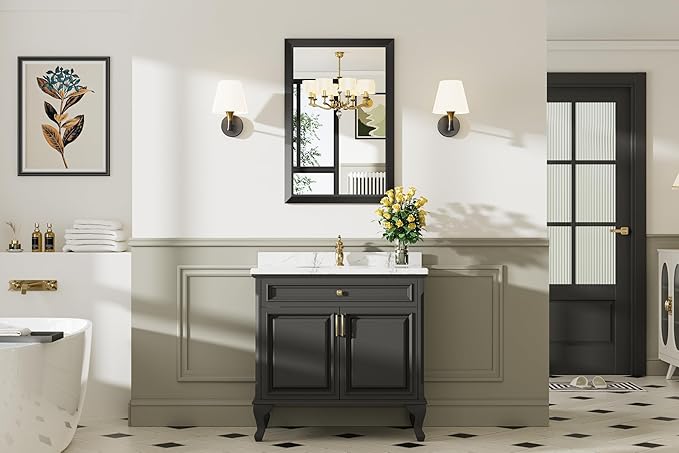 Briivue 24x36 Inch Black Bathroom Mirror - Image 3