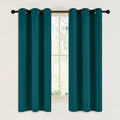 NICETOWN Teal Blackout Cafe Faux Silk Curtains by NICETOWN