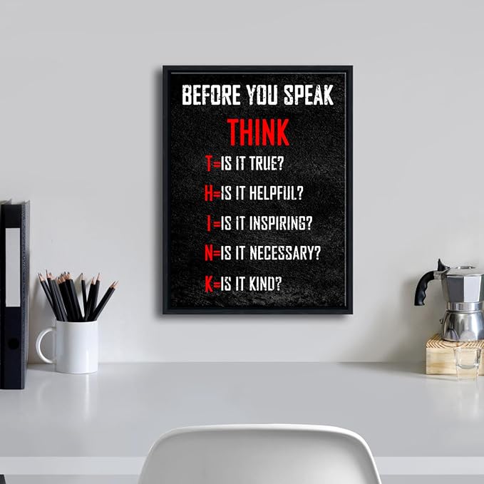 Pyradecor Black Framed Wall Art Inspirational Poster Canvas Prints Motivational - Image 2