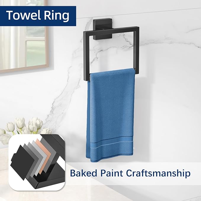 Gypie 5-Piece Bathroom Hardware Accessories Set, Towel Racks - Image 7