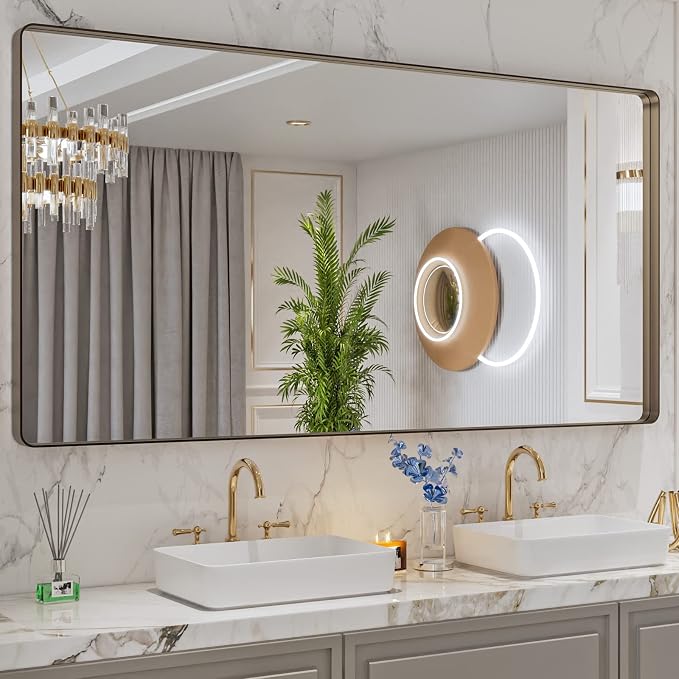 LOAAO 72”X36” Bronze Bathroom Mirrors - Image 4
