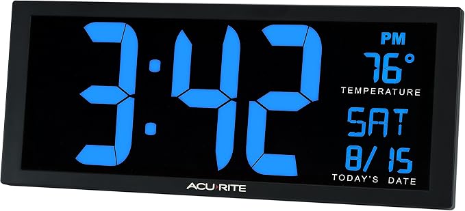 AcuRite 75152M Oversized Blue LED Clock - Image 2
