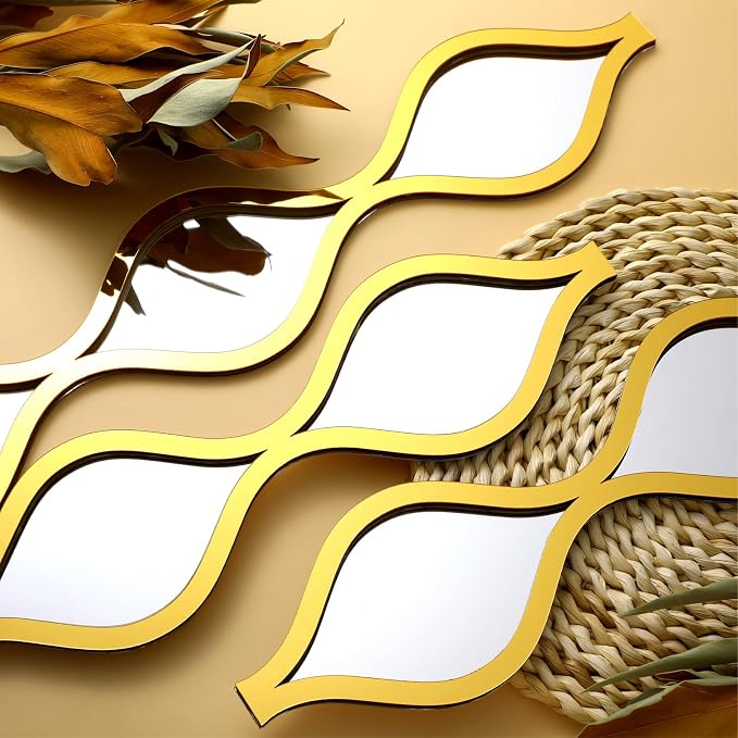 Yulejo 6 Pcs Acrylic Teardrop Mirror Decor - Image 3