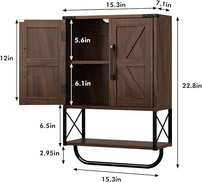 RUSTOWN Farmhouse Rustic Medicine Cabinet - Image 3