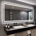 Bathroom Mirrors for Wall, 88x38 Inch Gradient Front and Backlight Big Lighted by VanPokins-GlobalHighEndLEDBathroomMirrorBrand