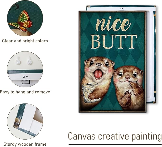 DIHSIEG Inspirational Canvas Wall Art funny bathroom wall art Print Poster - Image 4
