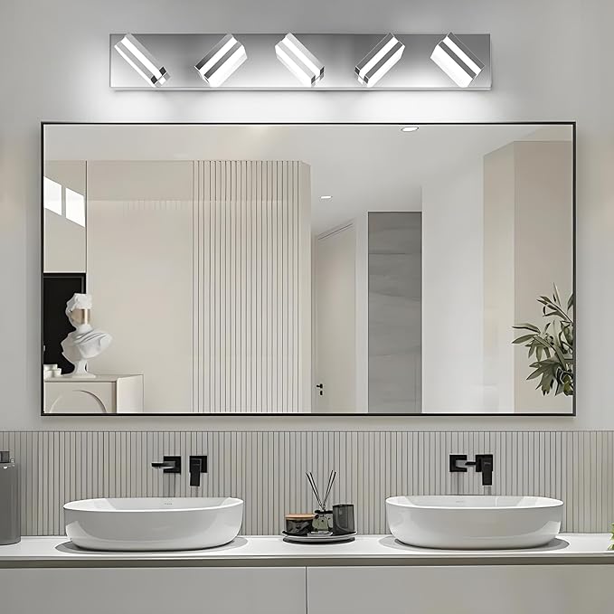 IZORRO LED Modern Bathroom Lights Fixtures, Chrome Acrylic Wall Lighting - Image 6