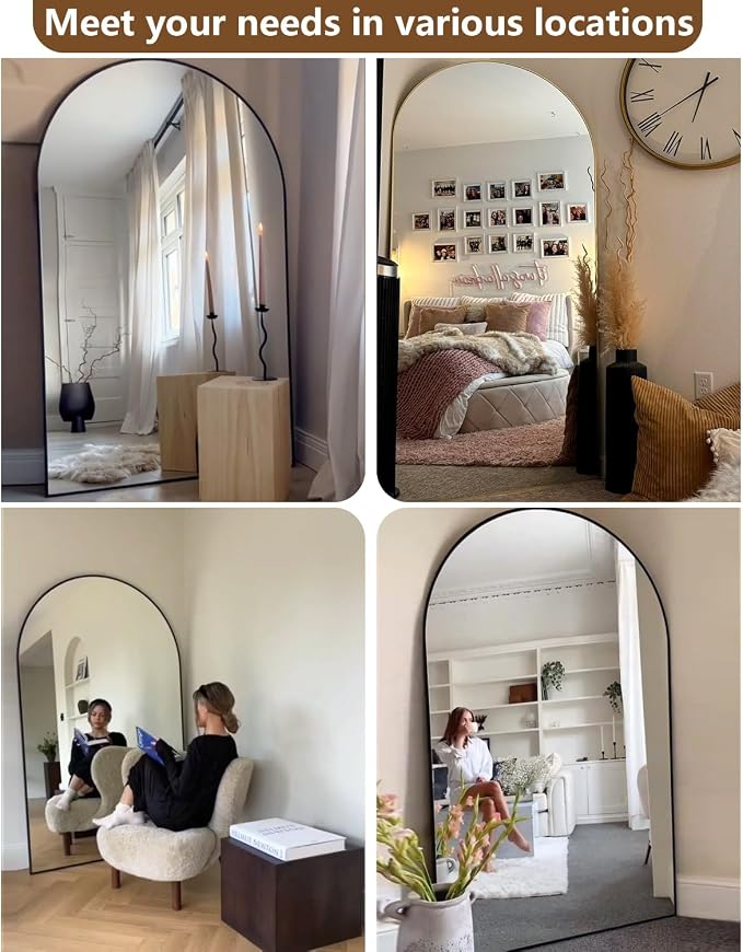 DMWOODFL 76x34 Inch Arched Full Length Mirror - Image 5