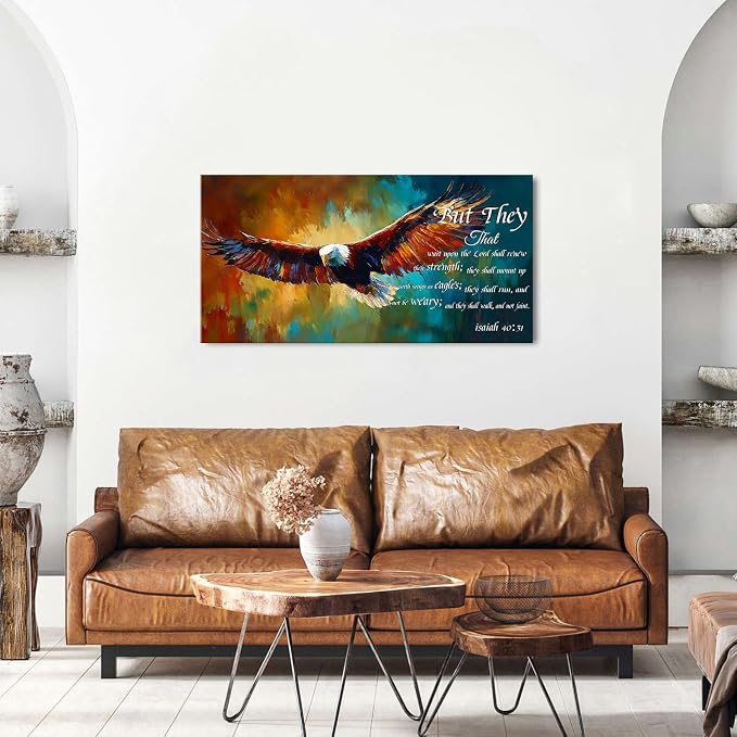 Christian Wall Art Eagle Decor Isaiah 40 31 Wall Art Bible Verse Wall Decor - Image 4