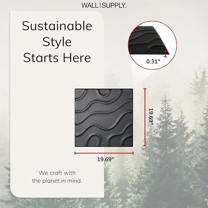 Wall!Supply - 3D Wall Panels – Flow Line Black Wall Covering - Lightweight - Image 5