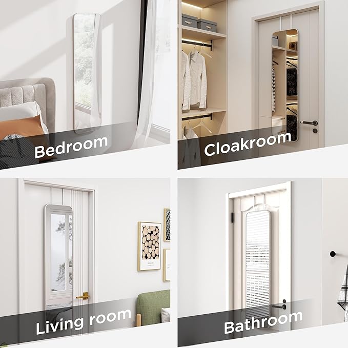 SCWF-GZ 47x14 Mirror Rectangle Full Body Length Door Hanging Wall Mounted - Image 2
