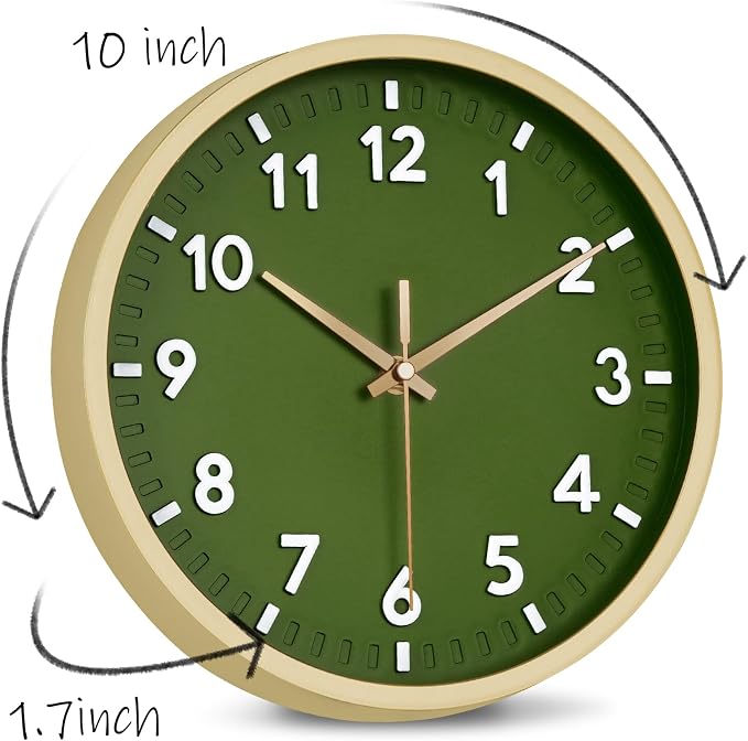 HIPPIH Wall Clock 2 Pack, 10 Inch Modern Wall Clocks Battery Operated, Non - Image 2